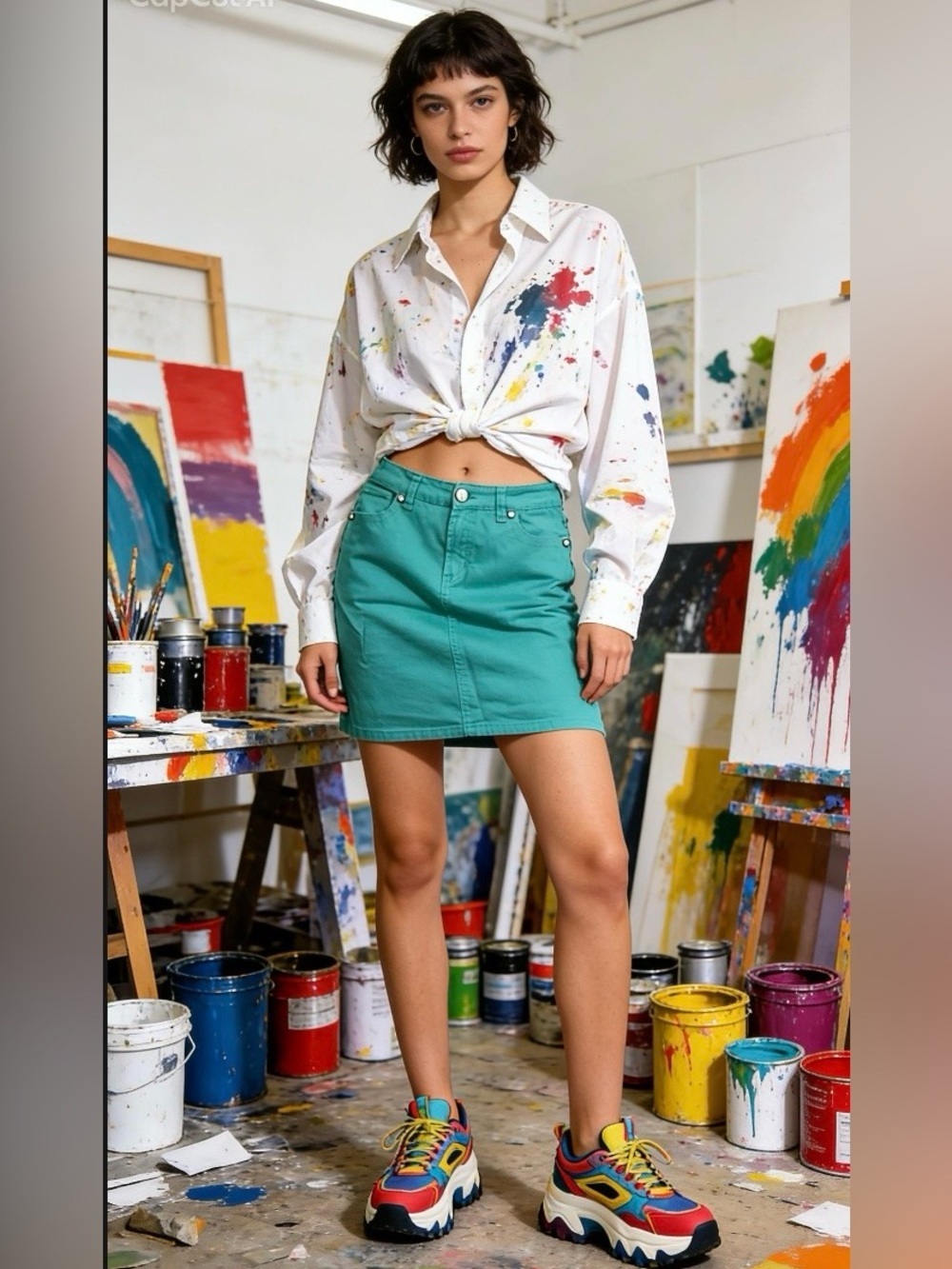 Nine West Sea Foam Green Jean skirt #whimsical‎ #Artistcore